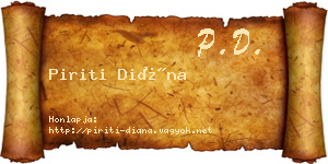 Piriti Diána névjegykártya